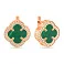 Золотые серьги с малахитом и фианитами (арт. 1091181/15млх) – изображение 1