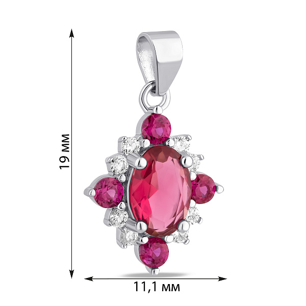 Срібний кулон з великим альпінітами (арт. 7503/4494амлн) – зображення 2