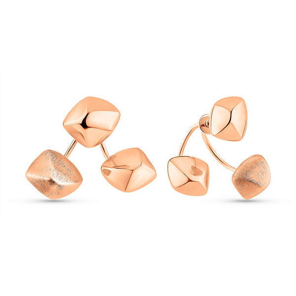 Сережки-джекети з червоного золота (арт. 104578) – зображення 1