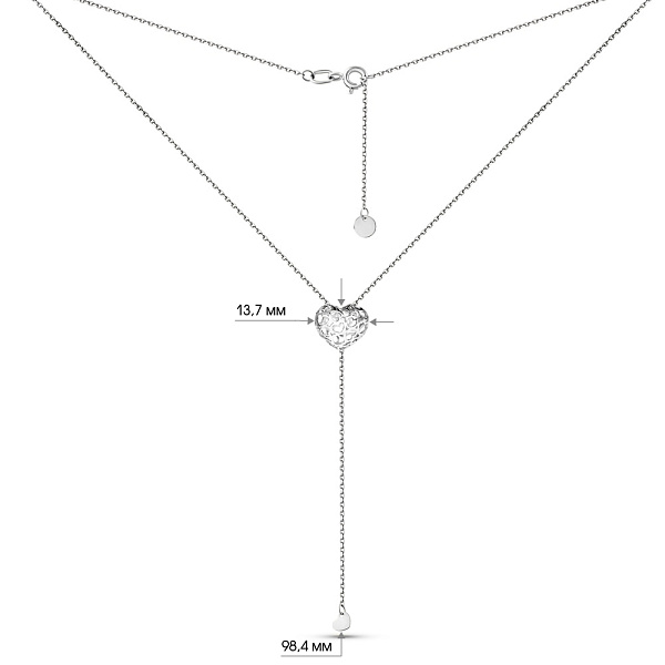 Колье из белого золота Сердце (арт. 360270б) – изображение 4