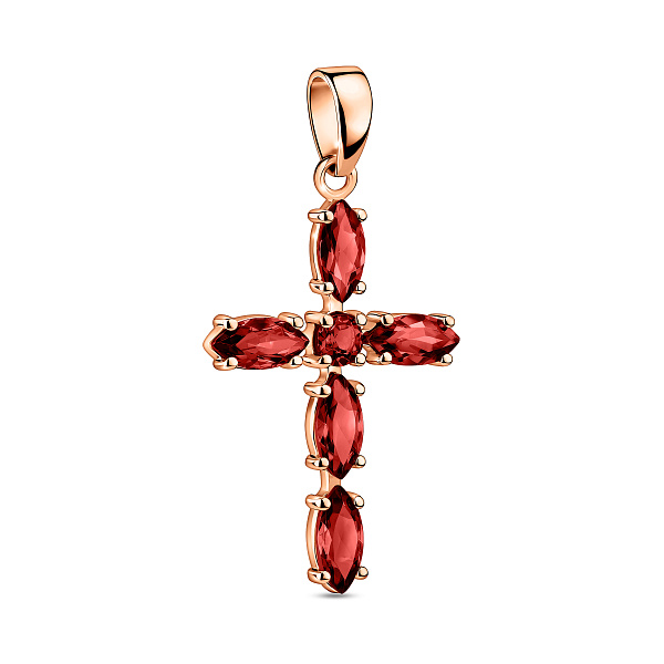 Золотий хрестик з гранатом (арт. 440918Пк) – зображення 1