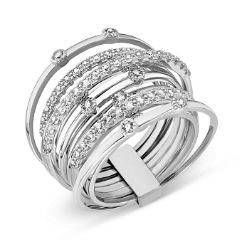 Кольцо Francelli из белого золота с фианитами (арт. 140009б)