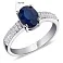 Серебряное кольцо с сапфиром и фианитами (арт. 7001/5010Спс) – изображение 2