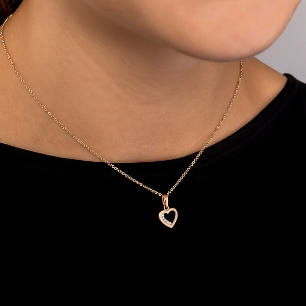 Підвіс золотий "Серце" з доріжкою з фіанітів (арт. 440710) – зображення 2