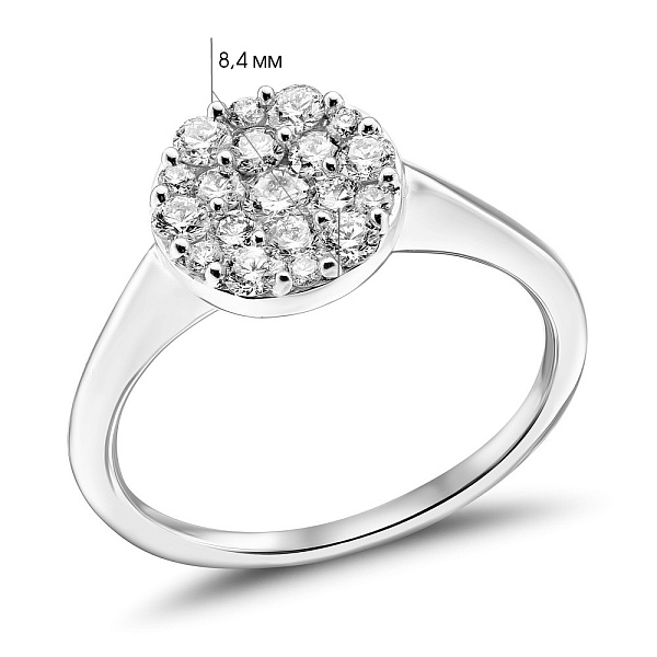 Золота каблучка з діамантами (арт. К341522050б) – зображення 4