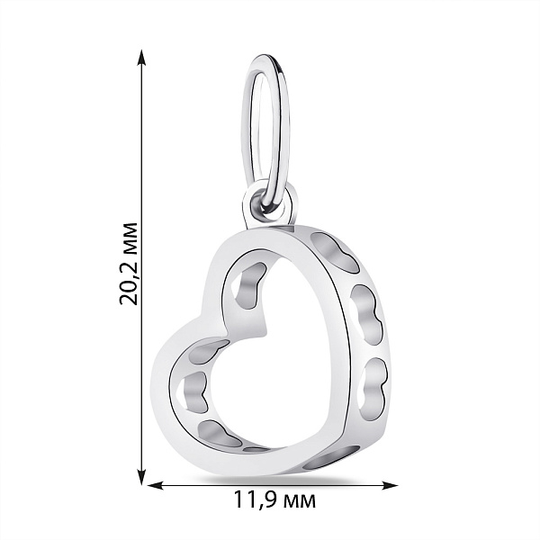 Серебряный кулон Сердце без камней (арт. 7503/540пп) – изображение 2