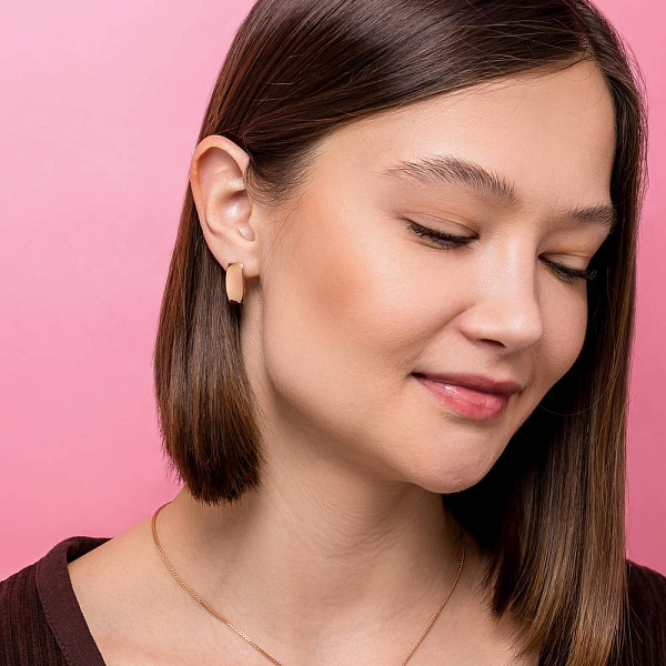 Серьги из красного золота без камней (арт. 121600) – изображение 3