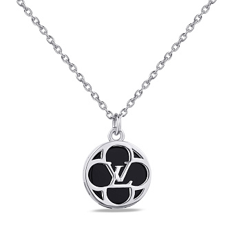 Серебряное колье с ониксом (арт. 7507/1690о)