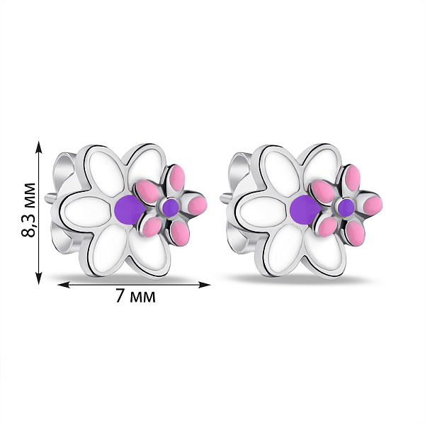Детские серебряные серьги с эмалью (арт. 7518/6805ебр) – изображение 2