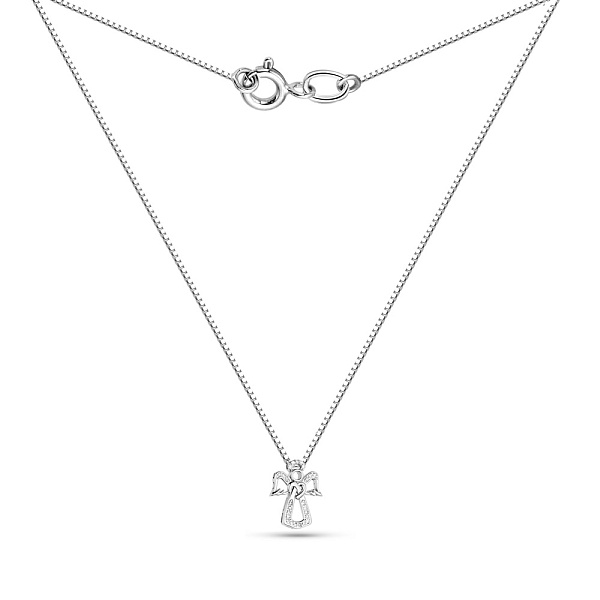 Кольє Янгол з білого золота з діамантами (арт. Ц011379005б/2) – зображення 2