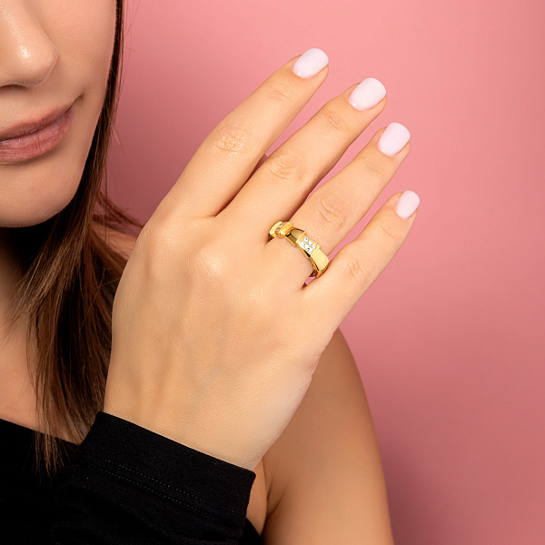 Каблучка Змія з жовтого золота з фіанітами (арт. 156552ж) – зображення 4