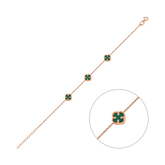 Золотий браслет з малахітом (арт. 326848/7млх)