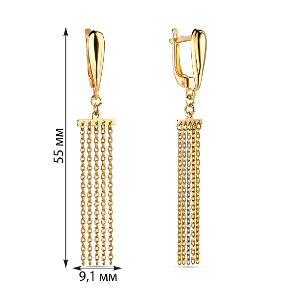 Золоті сережки-підвіски (арт. 105867ж) – зображення 2
