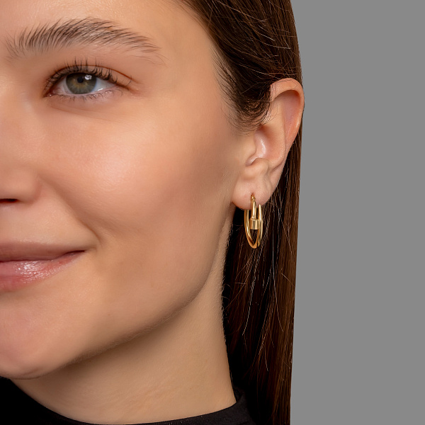 Серьги из желтого золота Гвоздь без камней (арт. 107370/25ж) – изображение 3
