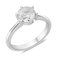 Фото Серебряное кольцо с крупным фианитом (арт. 7501/8164)
