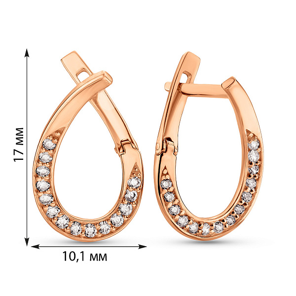 Золоті сережки з фіанітами (арт. 2106477101) – зображення 3