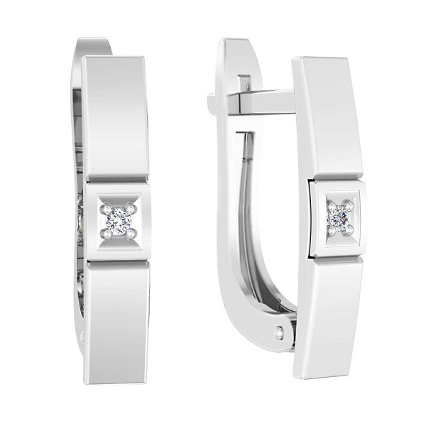 Серьги  из белого золота с бриллиантами (арт. С011030б) – изображение 1