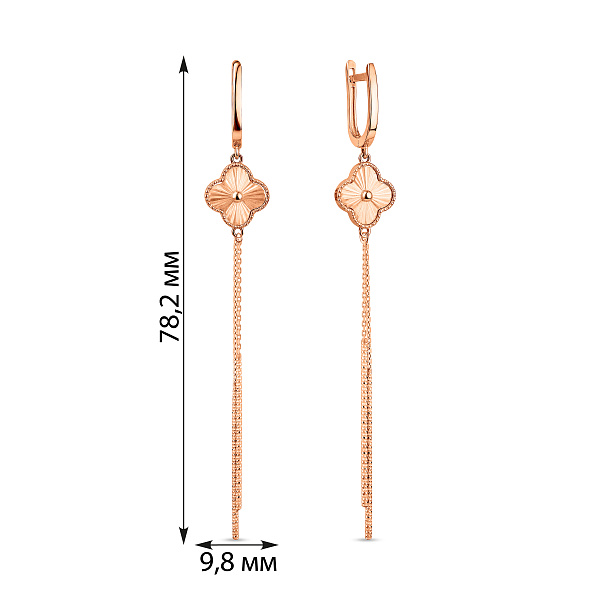 Длинные серьги из красного золота (арт. 1101189а) – изображение 2