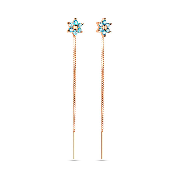 Дитячі сережки золоті з блакитними фіанітами (арт. 108703г) – зображення 1