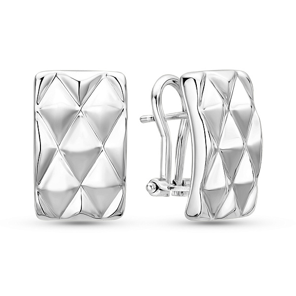 Серьги из белого золота без камней Francelli (арт. 1091880б) – изображение 1