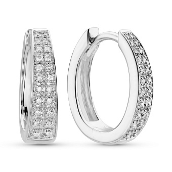 Фото Золотые серьги кольца с бриллиантами (арт. С341445020б)