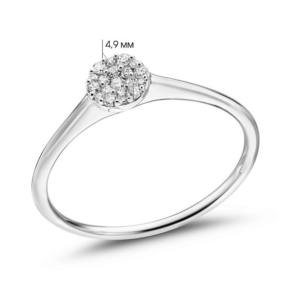 Каблучка з білого золота з діамантами (арт. К341522010б) – зображення 4