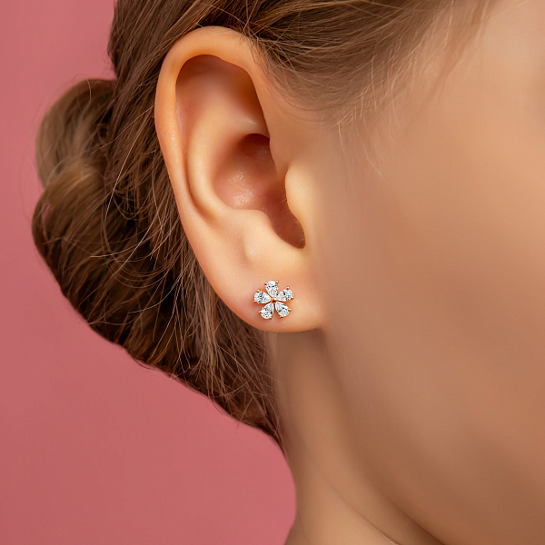 Пусеты золотые с фианитами (арт. 110979) – изображение 5