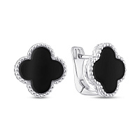 Сережки зі срібла з оніксом (арт. 7502/2098966/15о)