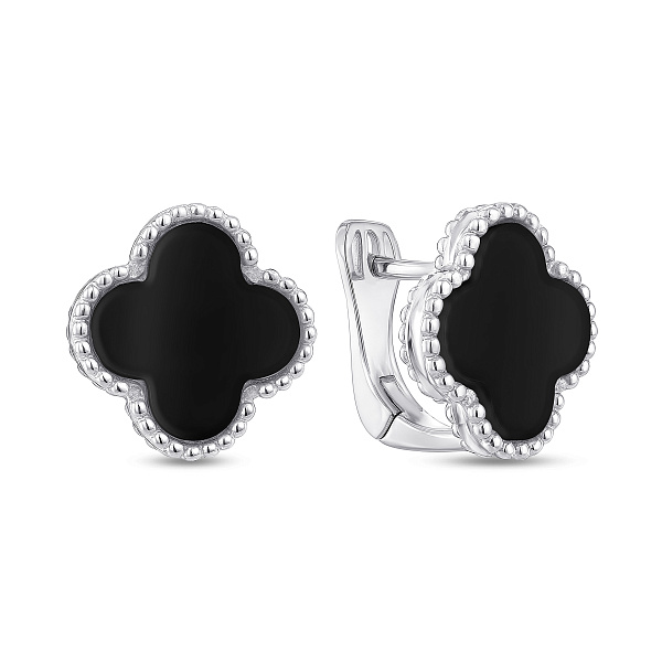 Серьги из серебра с ониксом (арт. 7502/2098966/15о) – изображение 1