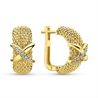 Золотые серьги с фианитами (арт. 1092065ж)