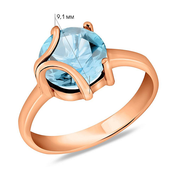 Золота каблучка з топазом (арт. 153527Т) – зображення 2