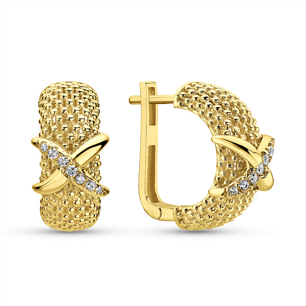 Золоті сережки з фіанітами (арт. 1092065ж) – зображення 1