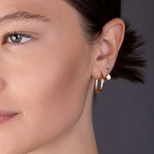Золотые серьги с фианитами (арт. 1091034/20) – изображение 2