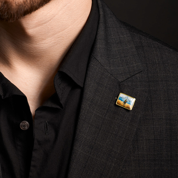 Значок "русский военный корабль" из желтого золота (арт. 360123ж) – изображение 2