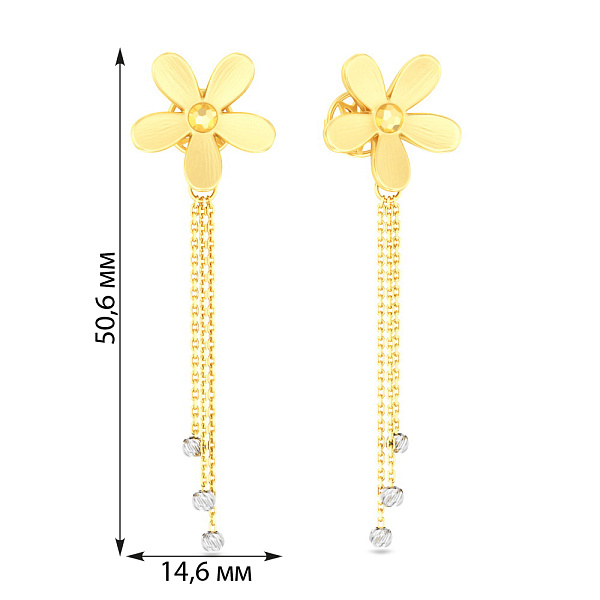 Золотые серьги Francelli (арт. 1101133ж) – изображение 4