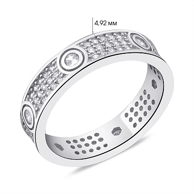 Серебряное кольцо с россыпью фианитов (арт. 7501/5958)