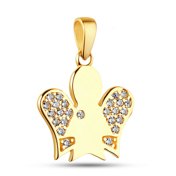 Подвес Ангел из желтого золота с фианитами  (арт. 423927ж) – изображение 1