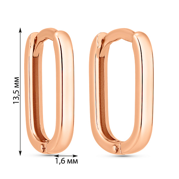 Серьги-кольца из красного золота (арт. 1101090) – изображение 4
