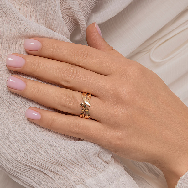 Кольцо из красного золота без камней (арт. 156782) – изображение 2