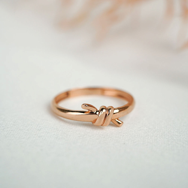 Золотое кольцо "Узелок" без камней (арт. 155432) – изображение 2