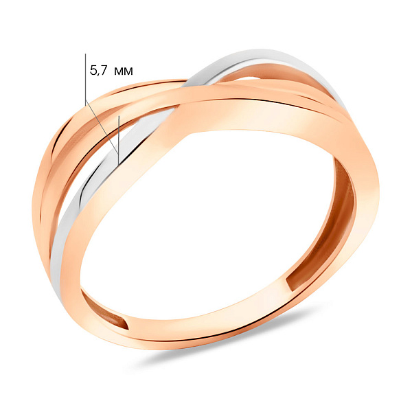 Каблучка з червоного та білого золота (арт. 155790кб) – зображення 2