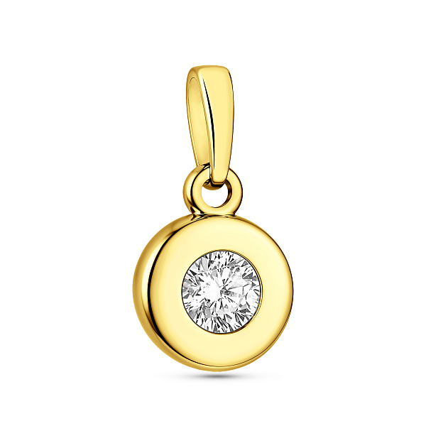 Подвес из желтого золота с фианитом (арт. 440296ж) – изображение 1