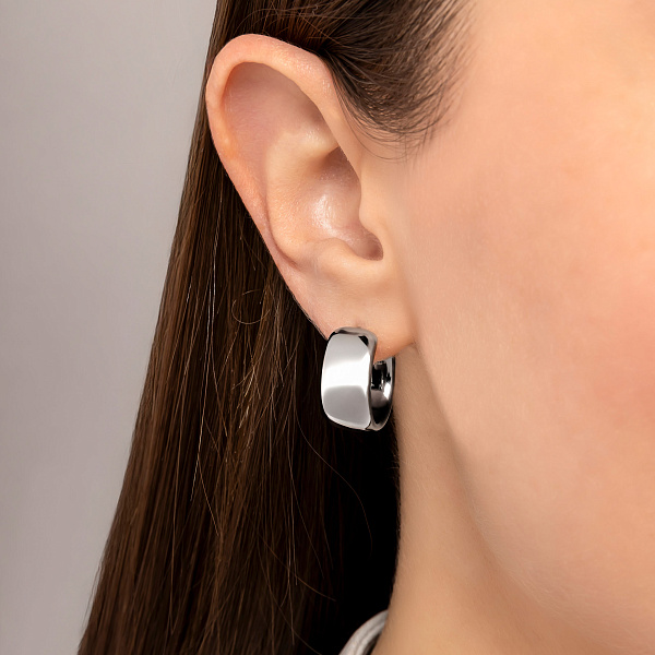 Золоті сережки-кільця Francelli в білому кольорі металу (арт. е105949/20б) – зображення 2