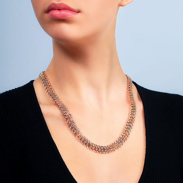 Колье золотое в комбинированном цвете металла (арт. 350285) – изображение 2