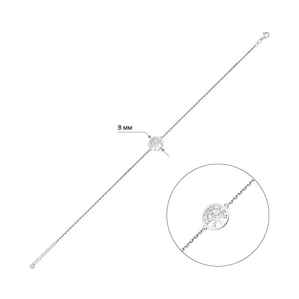 Золотий браслет Дерево життя з діамантами (арт. Б011372б) – зображення 2
