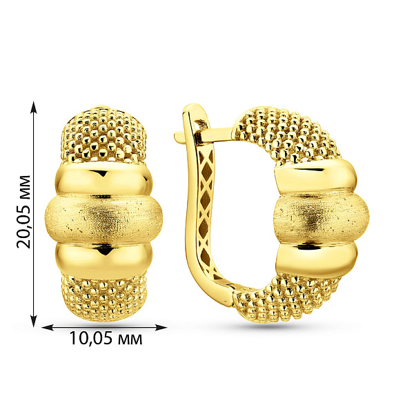 Серьги из желтого золота без камней (арт. 1092021жм) – изображение 2