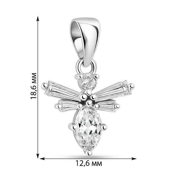 Серебряный кулон Стрекоза с фианитами (арт. 7503/4400) – изображение 2