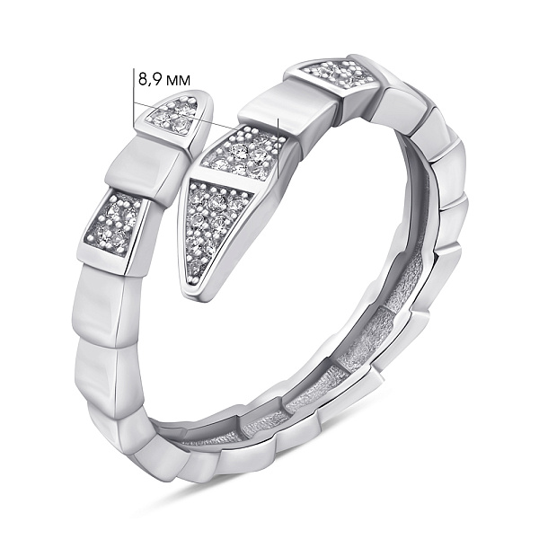 Безразмерное серебряное кольцо с фианитами (арт. 7501/6903) – изображение 2