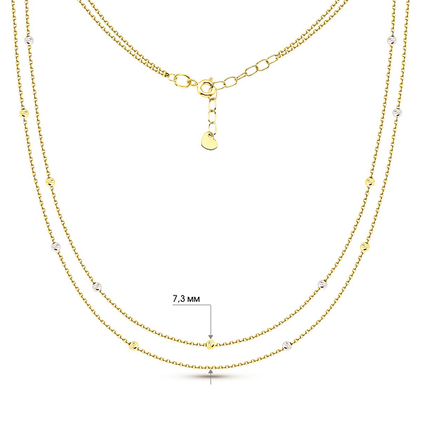 Двойное колье из желтого и белого золота (арт. 360179жб) – изображение 3