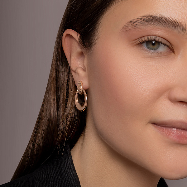 Серьги-подвески из красного золота (арт. 1092090) – изображение 3